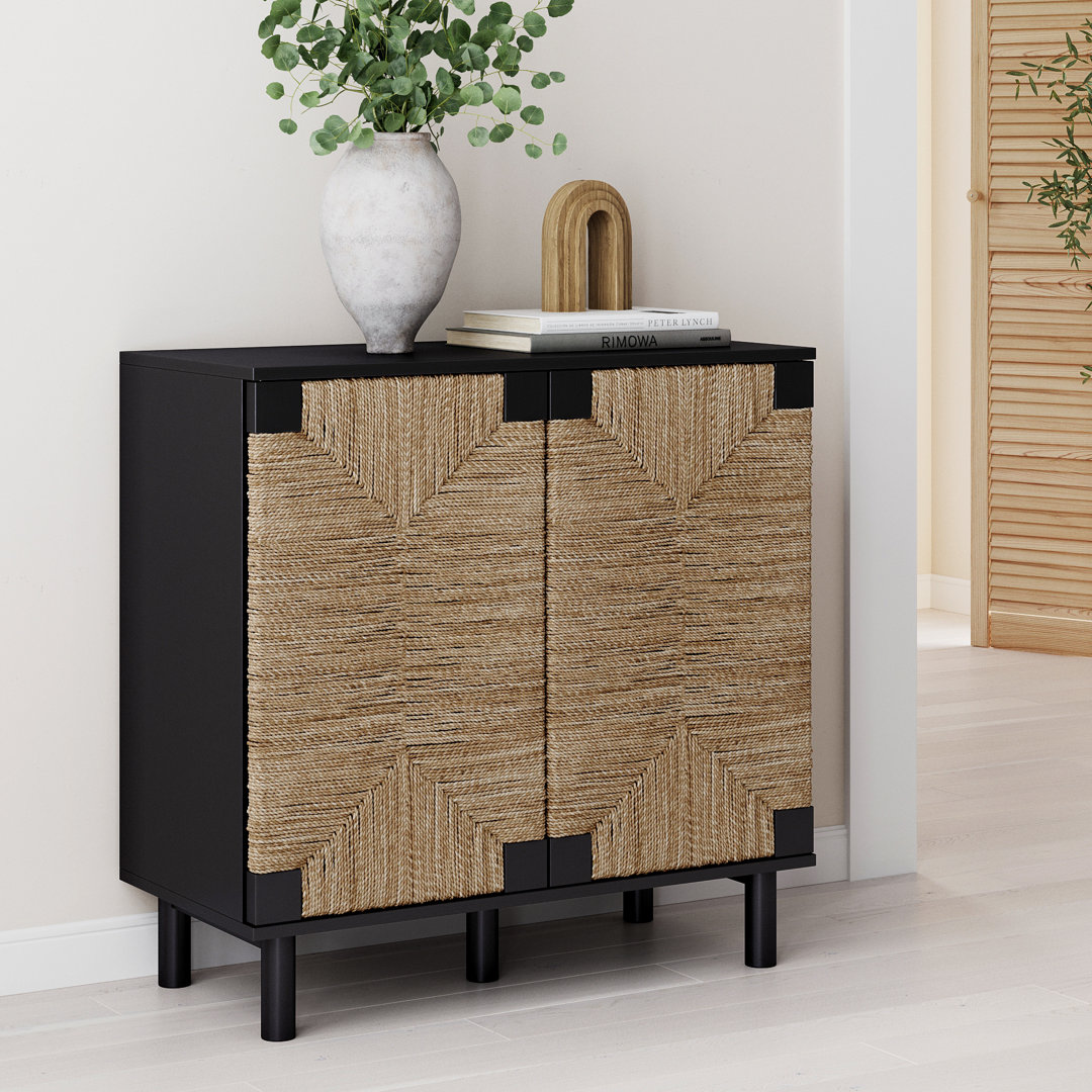 Shellie 31.4'' Tall Solid Wood 2 - Door Accent Cabinet Nathan James 