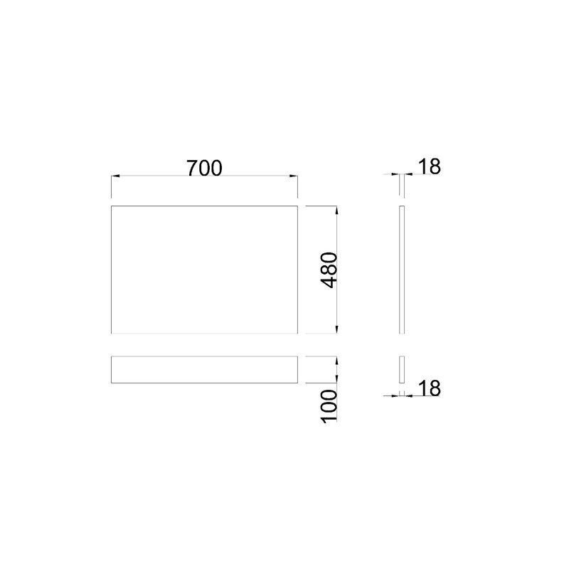 Modern Bathroom MDF Wooden Bath Adjustable 700Mm End Panel, Gloss White