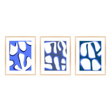 Contemporary Blues Trio 2. Set Of 3 Painting by Andrea Stokes