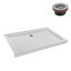 Base de douche en acrylique blanc brillant avec drain à droite 60 po x 30 po Streamline-117295464