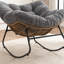 Chaise d'appoint berçante rembourrée Chenille-1979175383