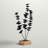 Black Metal Leaf Decorative Sculpture with Wood Base, 9" x 4" x 18"