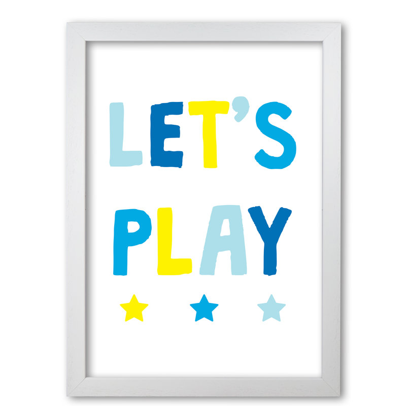 Let's Play - Print, White Grain Frame, 42 cm H x 30 cm W x 5 cm D