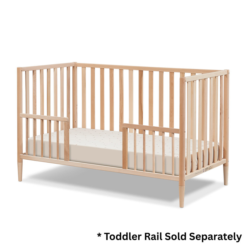 Lit de bébé à hauteur ajustable Mia, Bois naturel, Crib