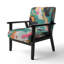 Chaise d'appoint contemporaine rembourrée turquoise et rose Serenity II