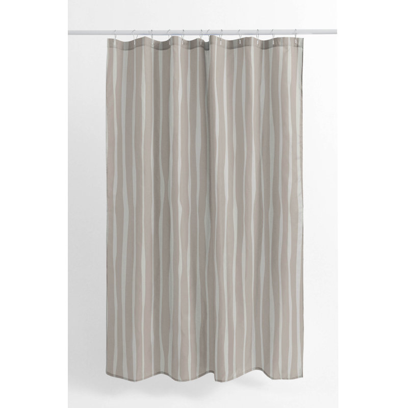 Sploog Ultra-Thin Lightweight Shower Curtain, Taupe Striped 2