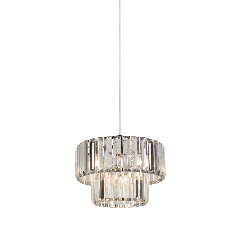 17cm H Plastic Drum Pendant Shade ( Uno ) in Clear