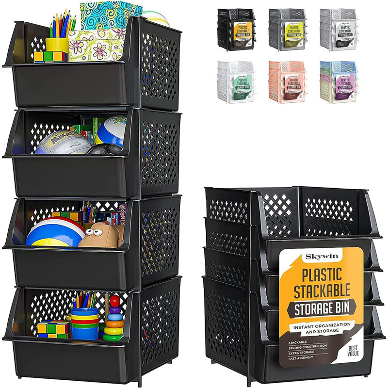 Rebrilliant Plastic Decorative Bin, Black