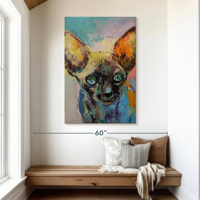 Brampt Sphynx Cat Portrait, 48" H x 32" W