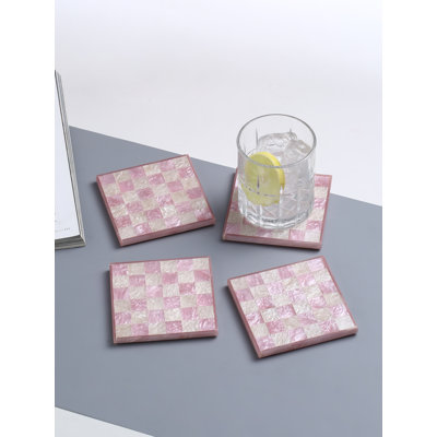 Ensemble de 4 sous-verres en résine faits à la main