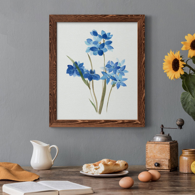 Toile encadrée «Blue Blossom Botanical I-Premium» - prête à être accrochée, H 44 po x l 31 po x P 1 po, Érable