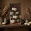 Brown Velvet Bow Mini Pumpkins-1029867670