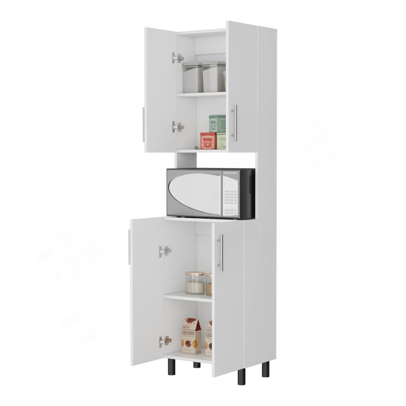 Garde-manger double blanc avec rangement ouvert