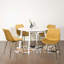 Ensemble de salle à manger contemporain, table de salle à manger ronde blanche avec chaises-1045960871-1045960868