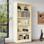 Suite de bibliothèque 83 po à 5 niveaux de 83 po - Organisateur de rangement autoportant avec bande lumineuse à DEL et tablettes réglables (beige et jaune)-1553662917