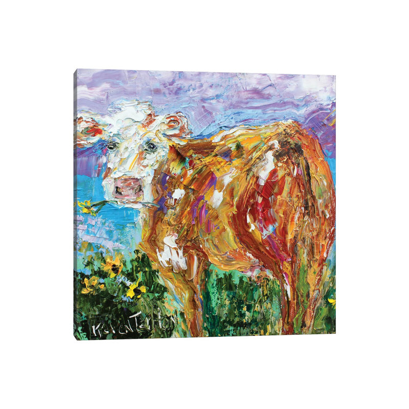 Country Cow 1 Piece Wrapped Canvas Painting, 66.04 cm H x 66.04 cm W x 3.175 cm D