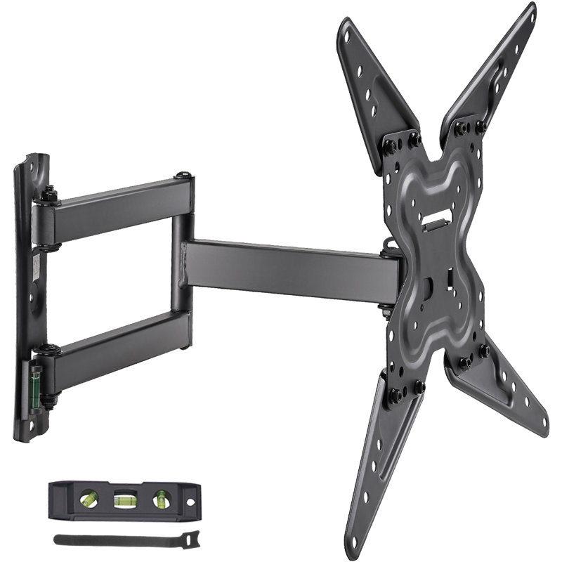 Black Carbon Steel Full Motion Wall TV Mount for 26-55 inch TVs