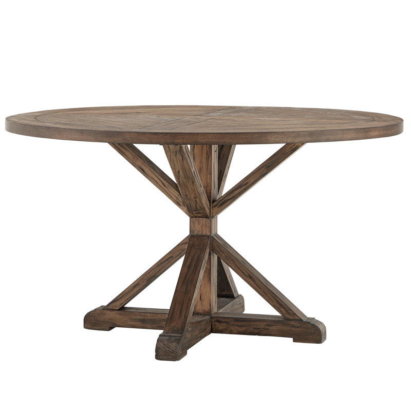 Table de salle à manger à piédestal Deane, L 54 po x l 54 po, Brun