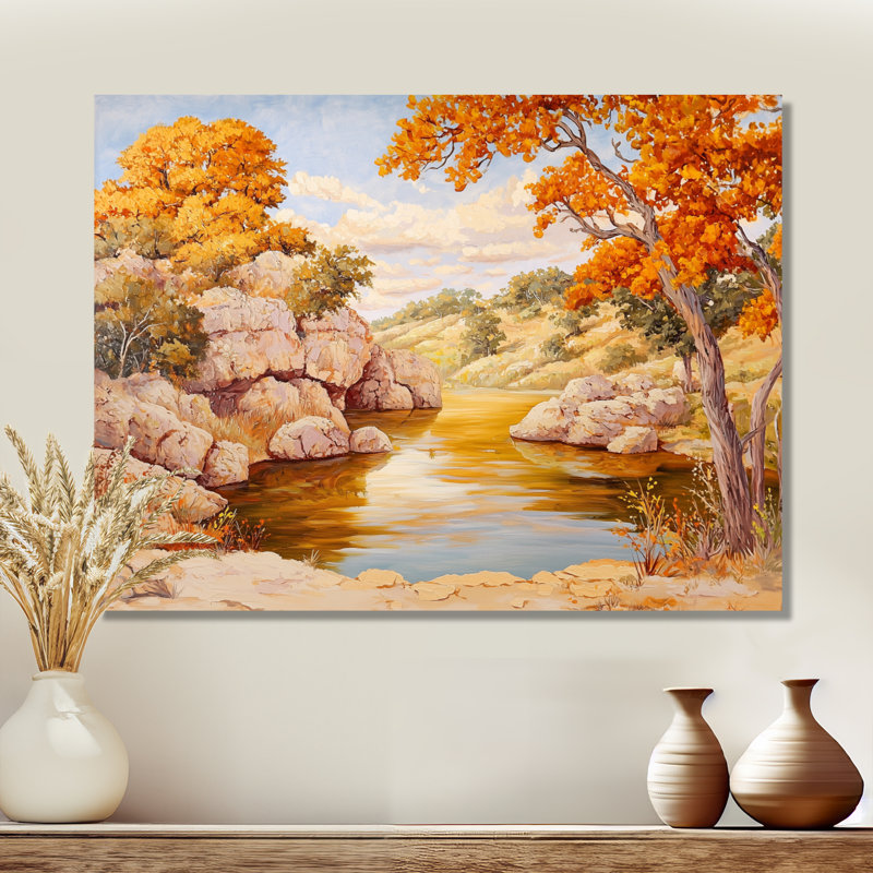 «Pecos River In Texas I», impression d'art mural paysages en métal, Texas, H 30 po x l 40 po