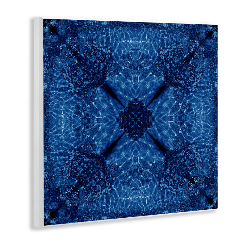 Dark Blue Patterned Wall Plaque Art by El Perkin
