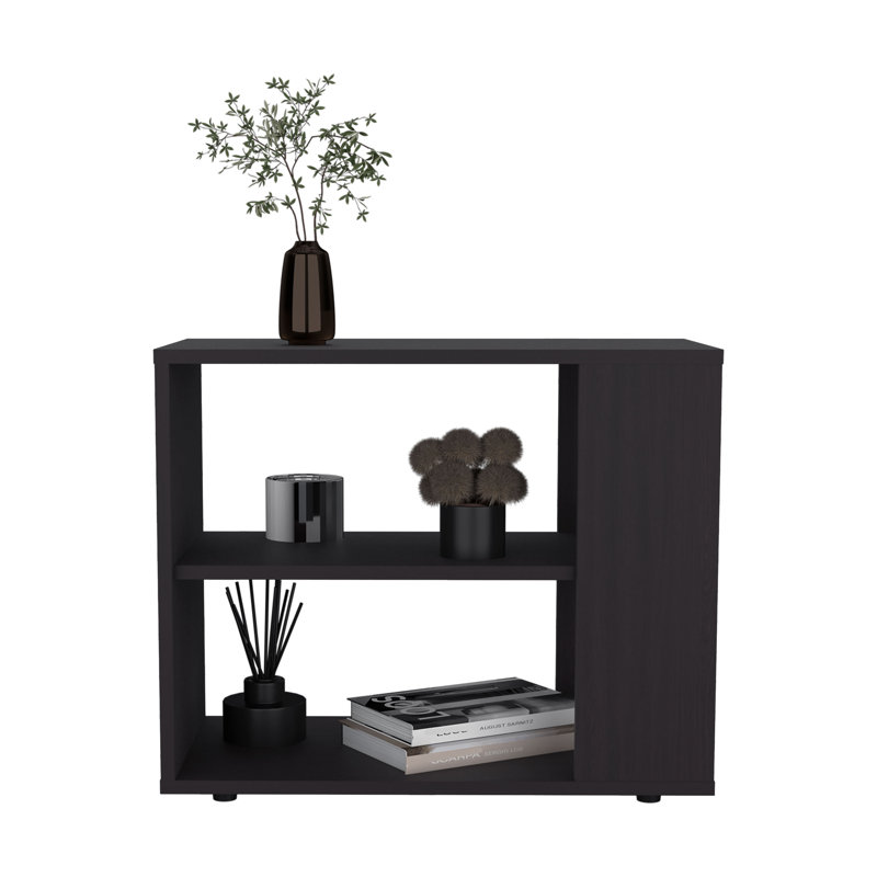 Table d'appoint, table de bout et canapé avec deux tablettes 19,7 "de haut Garden, Noir