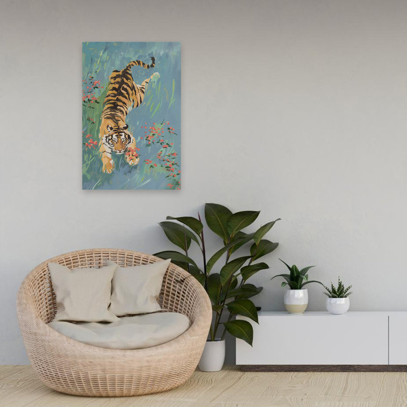 Tigre et tigre de la nature, art lumineux, H 24 po x l 16 po