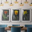 Midnight Tulip IV - reproduction encadrée sur mesure de qualité supérieure mate - 3 pièces-1989204245