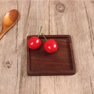 Ensemble de 4 sous-verres carrés foncés gaufrés en bois foncé