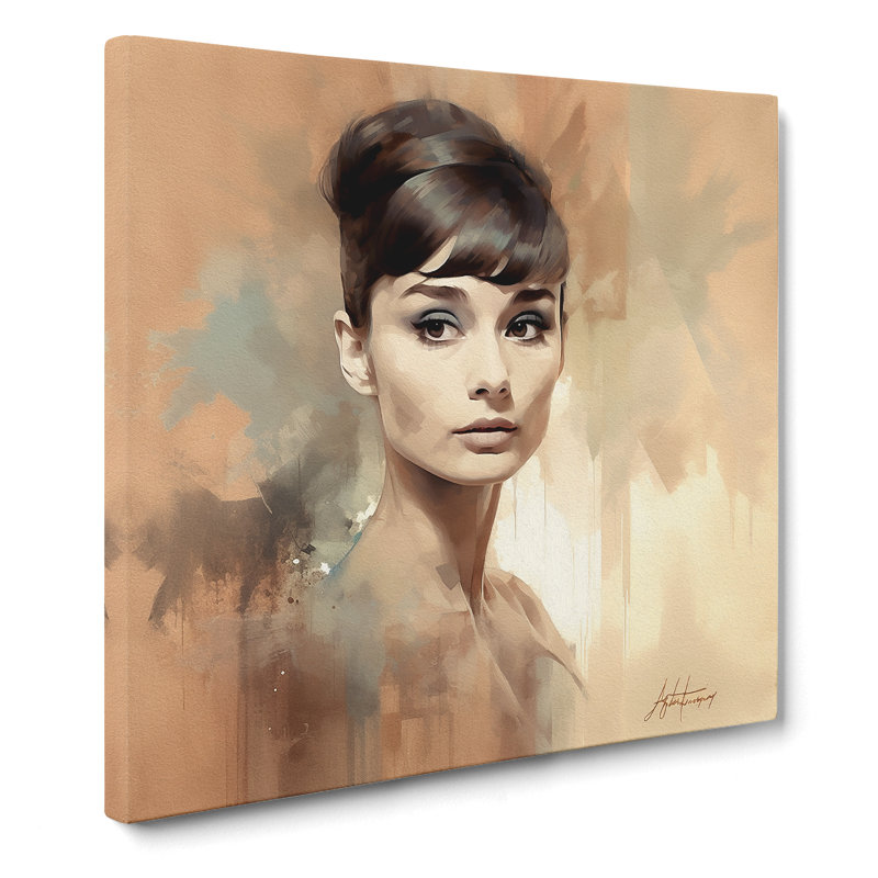 Audrey Hepburn Conceptual Art - Wrapped Canvas - Framed Print, 50cm H x 50cm W x 3cm D