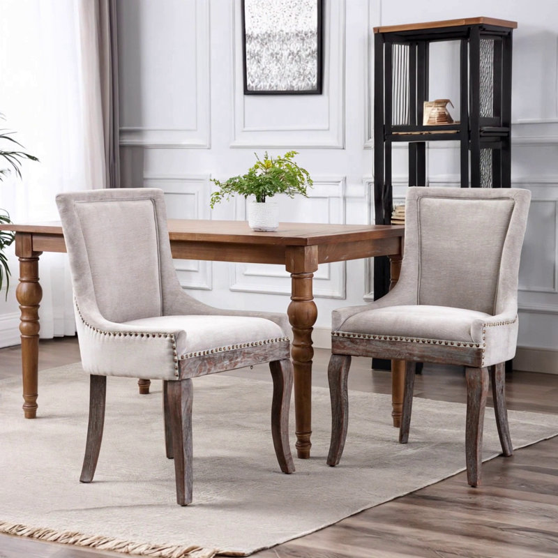 Ultra Side Dining Chair, Beige Fabric