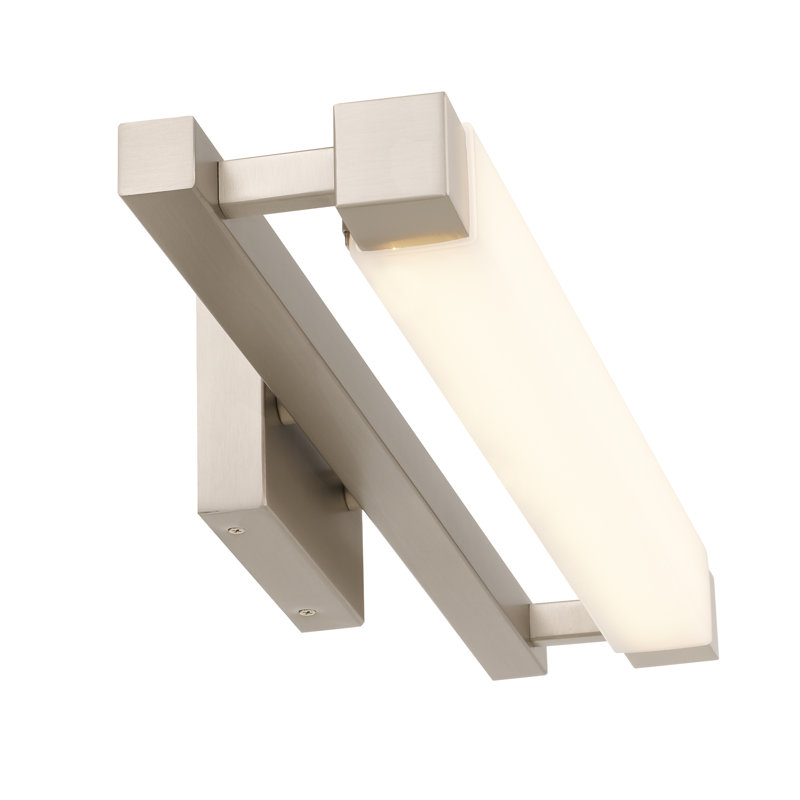 Barre d'éclairage de salle de bain 26 po en nickel brossé avec DEL intégrée, 1830, H 4,5 po x l 24 po x P 6,38 po
