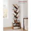 Bibliothèque à 6 niveaux avec armoire de rangement et bibliothèque rustique brun