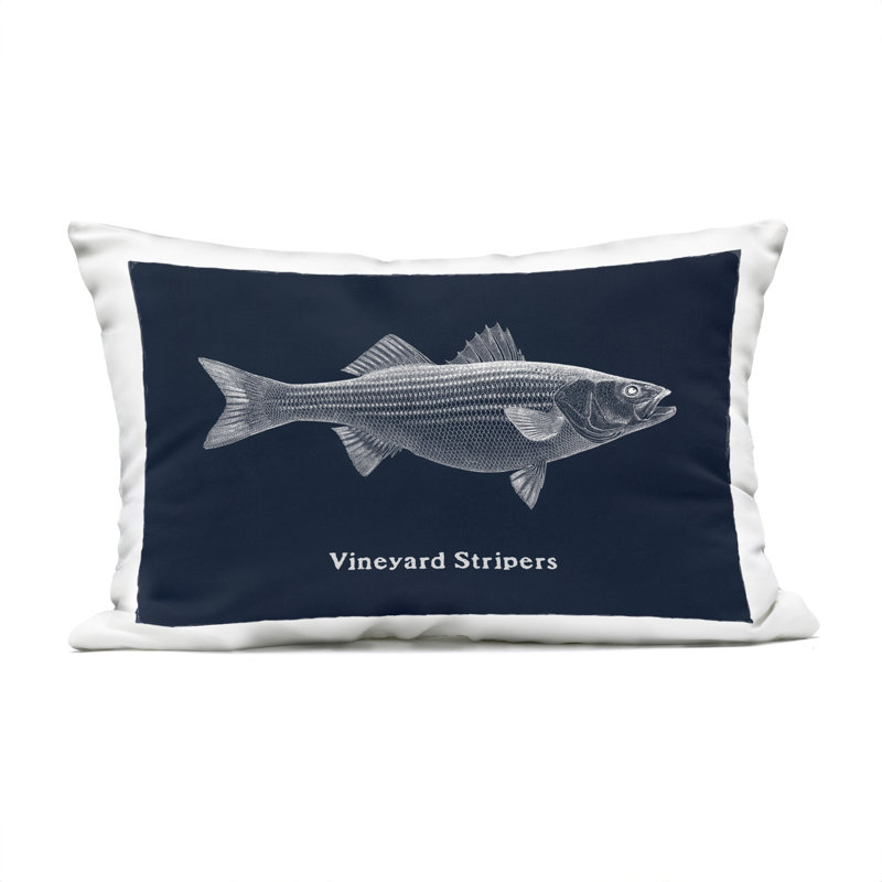 Coussin d'extérieur Vineyard Stripers Fish Design par Phillipa Katz