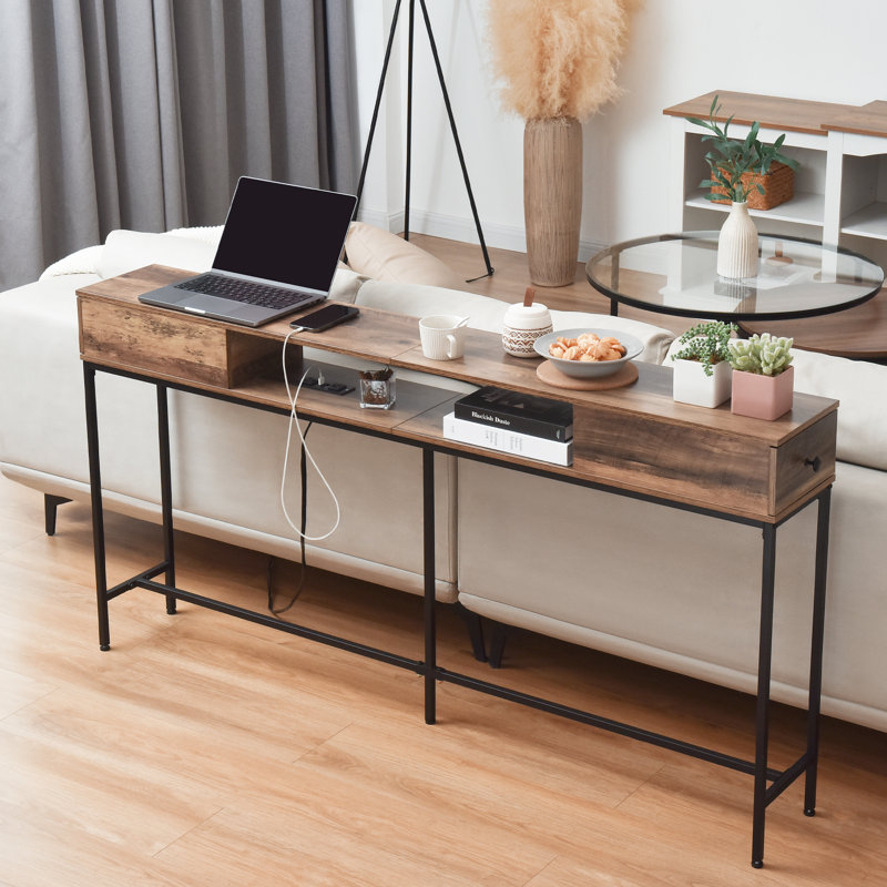 Console de rangement avec tiroirs Petracca, Brun / noir