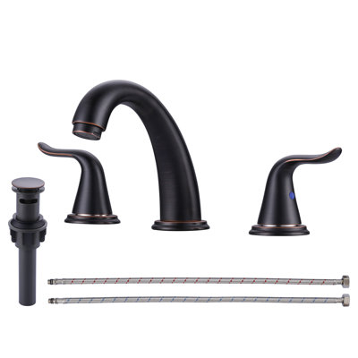 Widespread 2-handle Bathroom Faucet with Drain Assembly