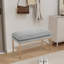 Banc de hall d'entrée rembourré, banc à chaussures de rangement avec tablette et pieds en métal-1931466736