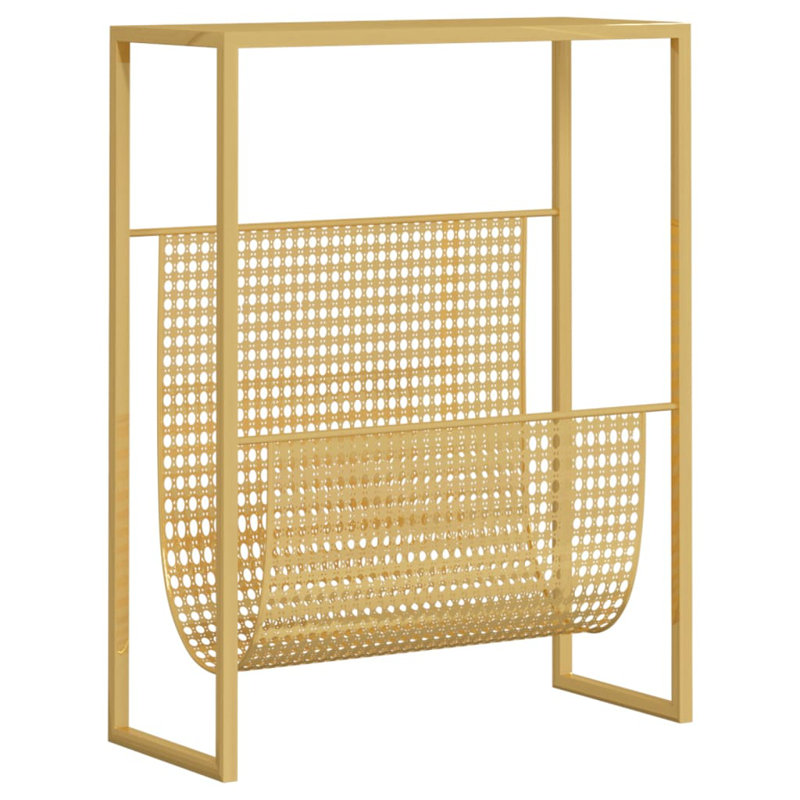 Southmead Metal Free Standing Magazine Rack, Gold