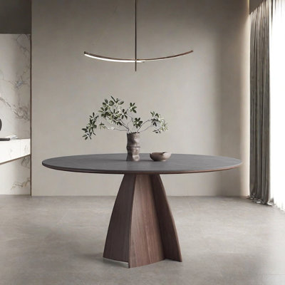 Shirin Round Solid Wood Base Dining Table