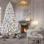 Arbre de Noël 4 pi avec 150 lumières UL colorées et 21 pommes de pin naturelles - 366 pointes en PVC enneigées, branches articulées, support en métal stable, installation facile-118094969