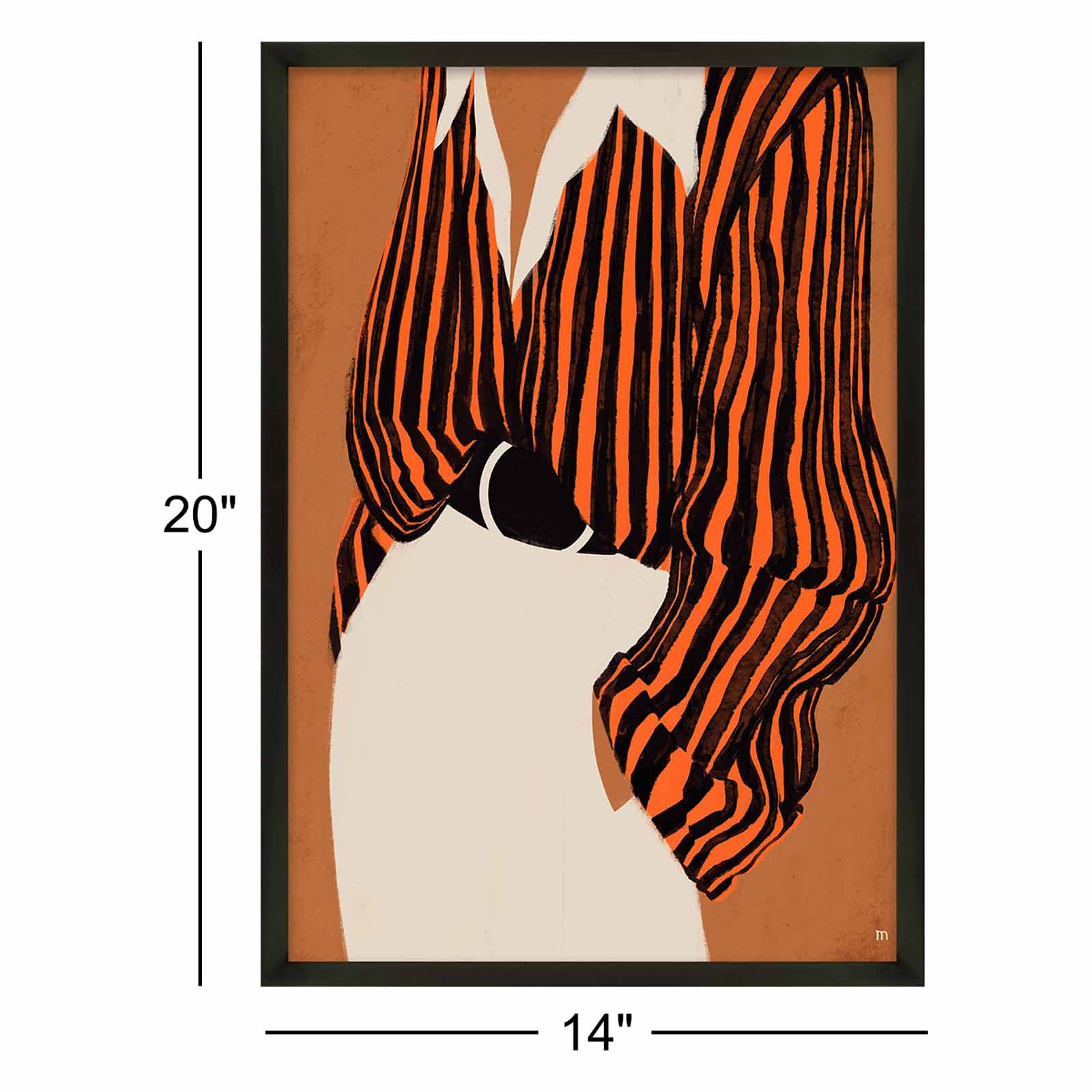 Lumberton The Striped Shirt by Studio M - Picture Frame Print, Black Framed, 20" H x 14" W x 1.25" D
