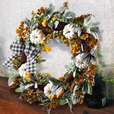 24" Large Farmhouse Fall Wreath