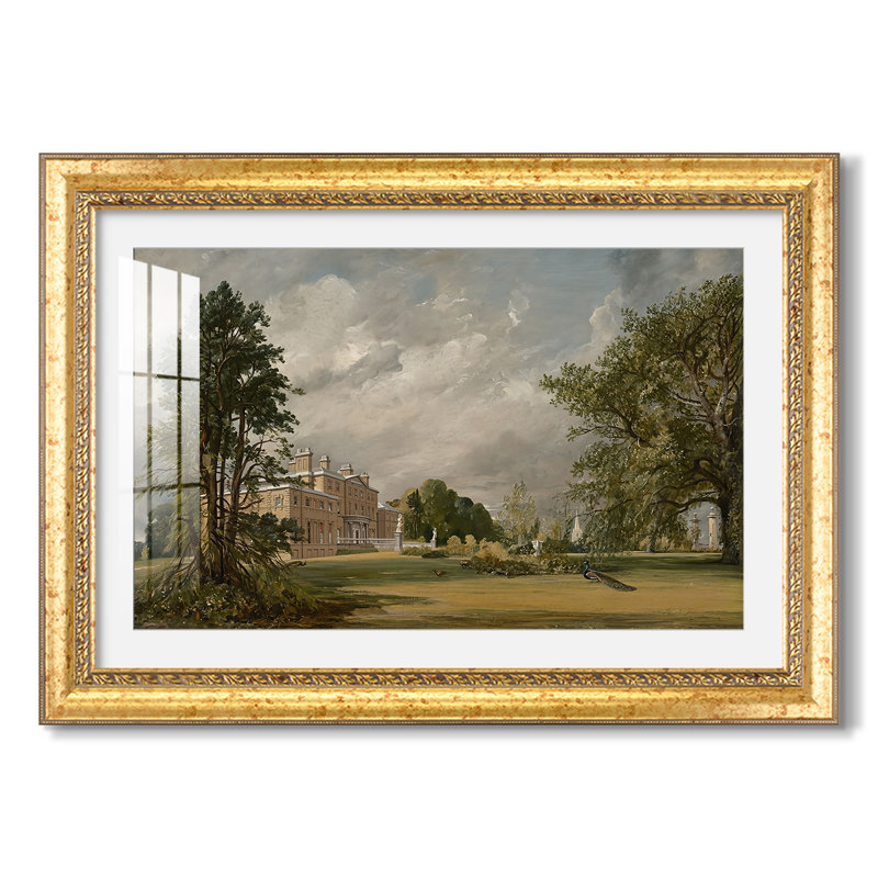 Malvern Hall, 1821-John Constable-Custom Framed Canvas, Yes, Tuscan Gold Leaf (or Mottled Gold Acanthus), 30X42