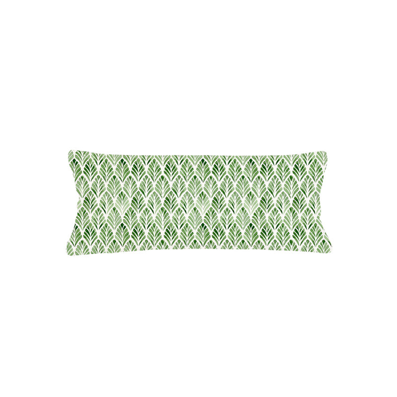 Coussin en velours vert 14 x 40