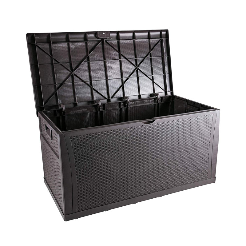Coffre de terrasse verrouillable 120 gallons GDY, Brun