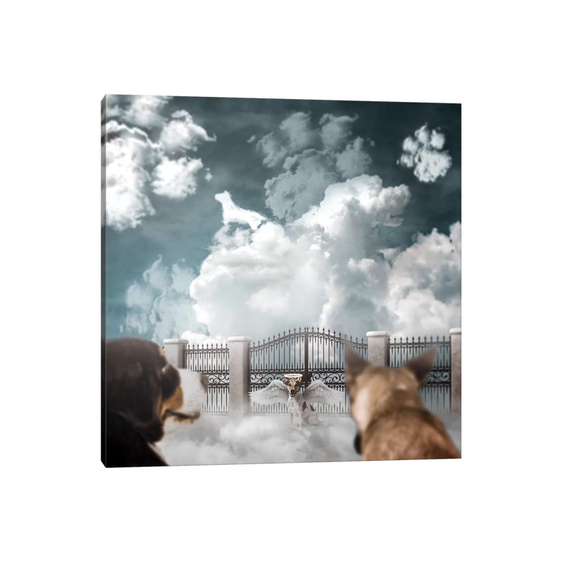 Dog Heaven - impression sur toile tendue, H 12 po x l 12 po x P 0,75 po