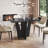Compact Italian Style Dining Table for 4 with Painted Glass top and Elegant Wood Base-1316924809-1316924822
