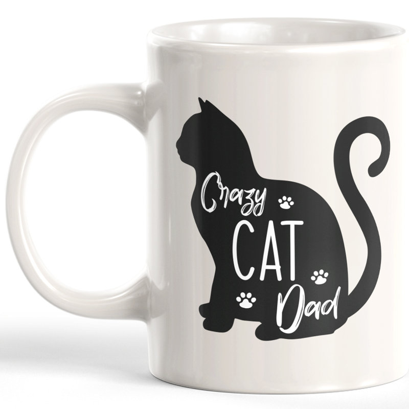 Tasse à café Crazy Cat Dad, 11 oz, Plastique