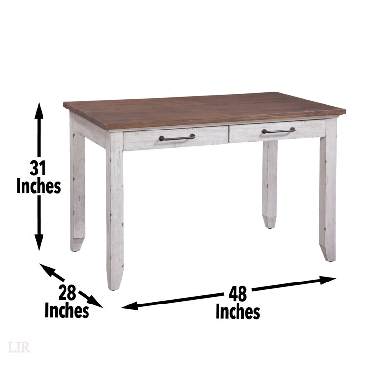Table multifonctionnelle Bear Creek en blanc, style campagnard rustique avec une utilisation polyvalente et une finition vieillie