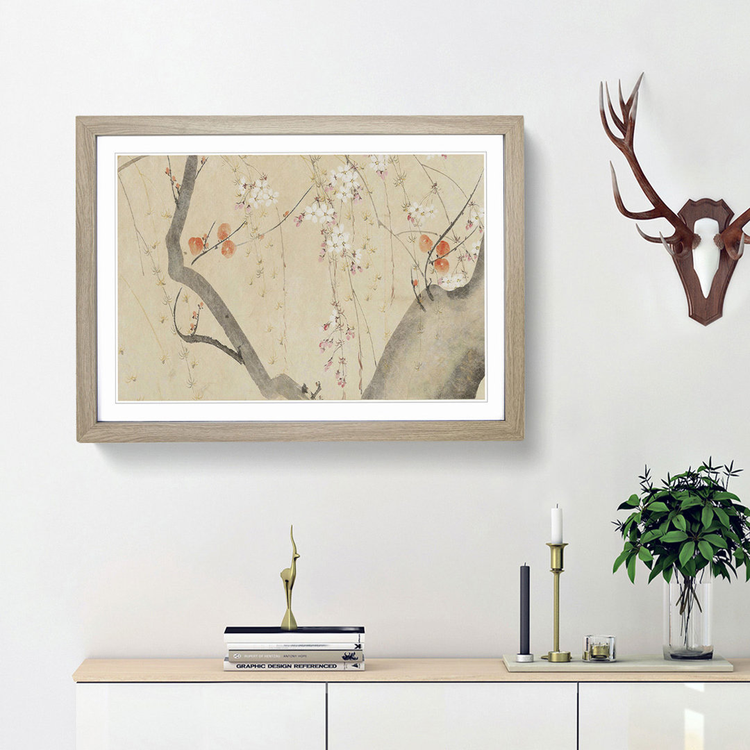 Flowers of the Four Seasons Vol.1 by Sakai Hoitsu - Framed Print