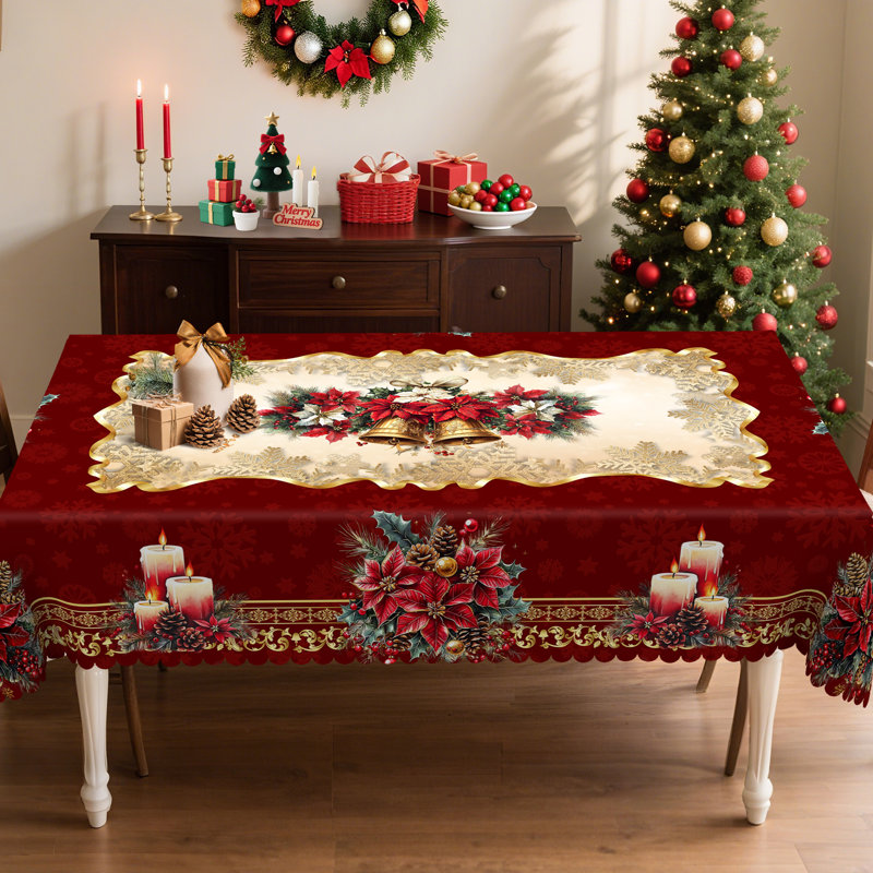 Nappe rouge en polyester lavable, L 70,8 po x l 55,12 po